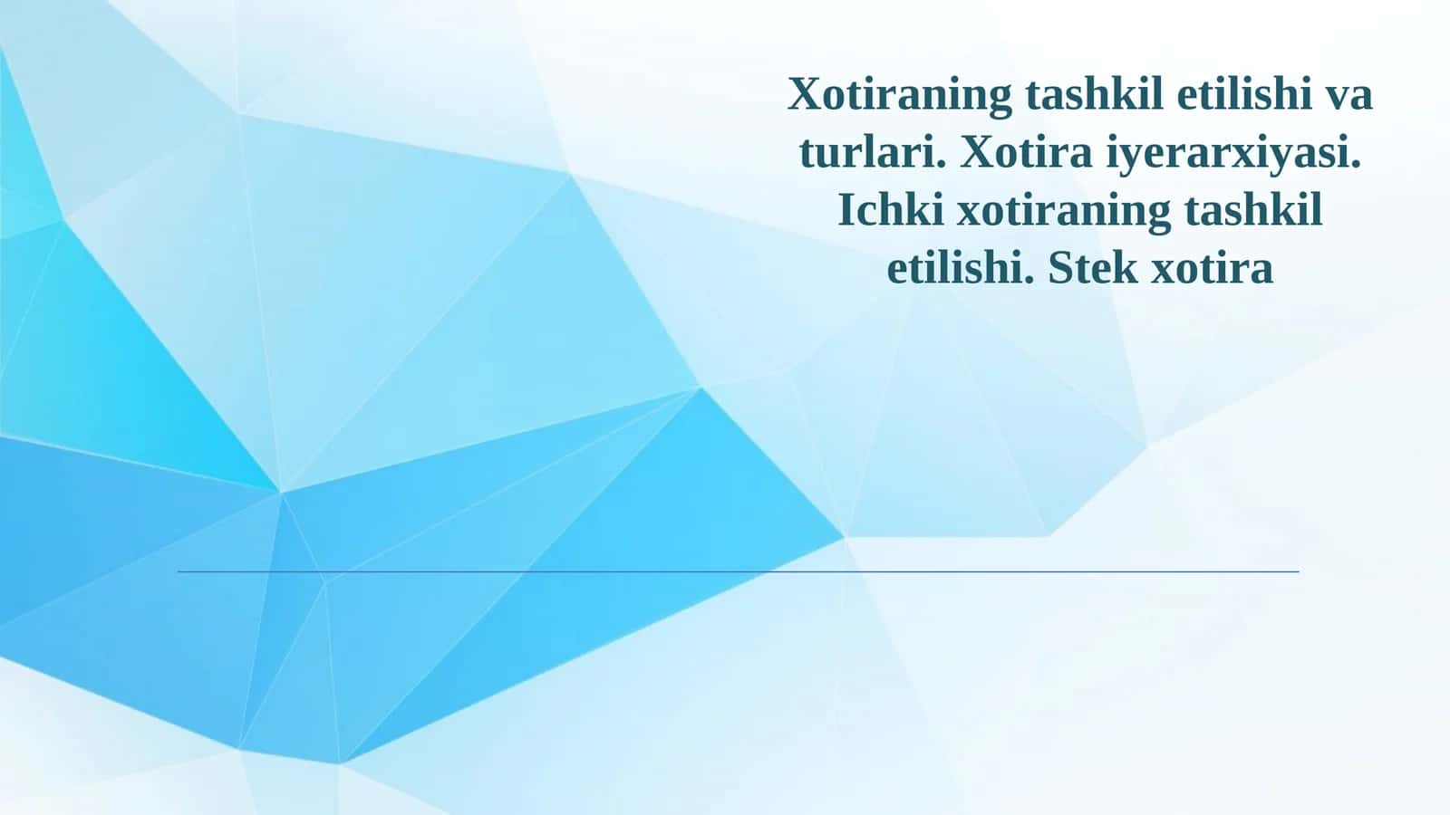 Xotira turlari 1