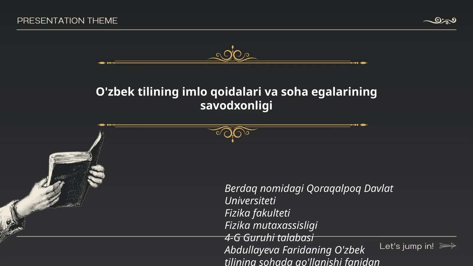 O'zbek tilining imlo qoidalari va soha egalarining savodxonligi 1