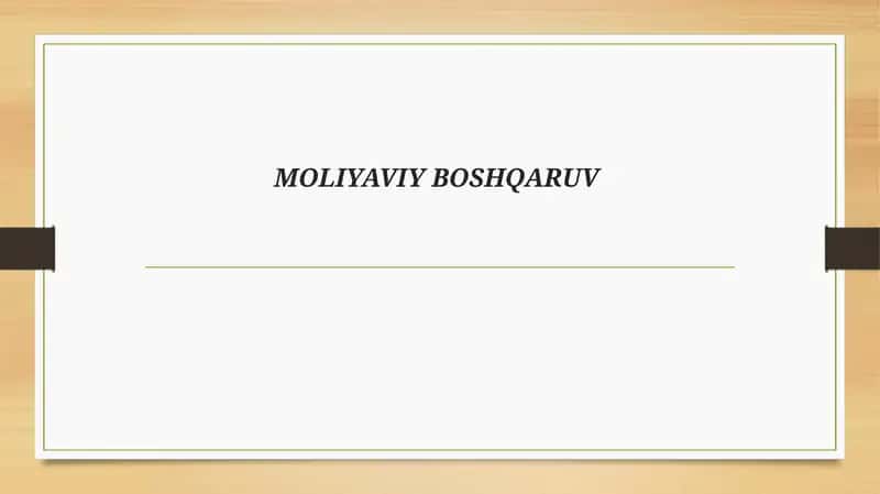 MOLIYAVIY BOSHQARUV 1