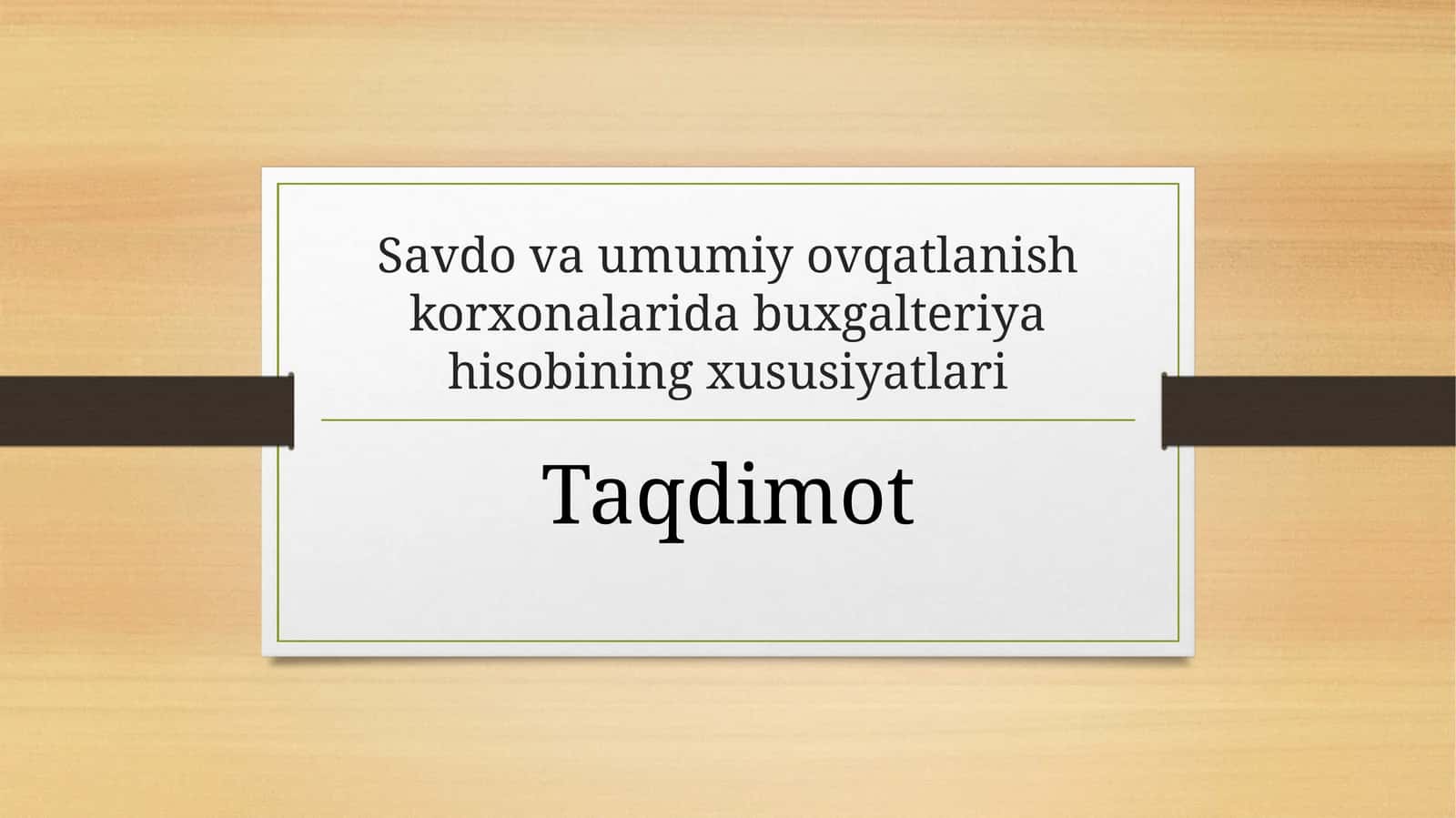 Savdova umumiy ovqatlanish korxonalari 1