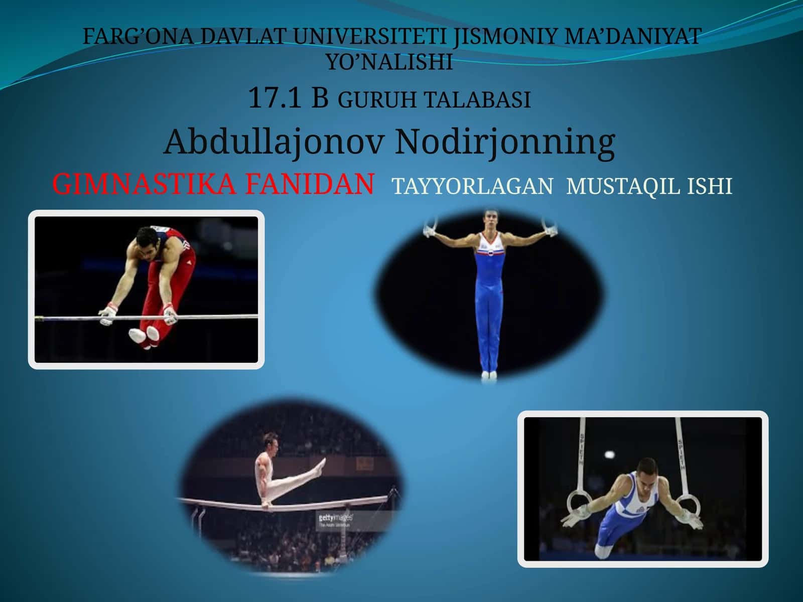 JISMONIY MA’DANIYAT YO’NALISHI 1