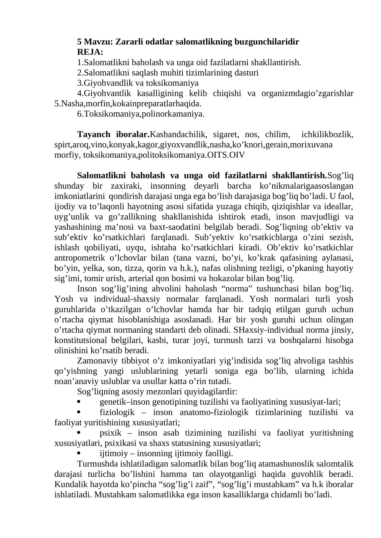 Zararli odatlar salomatlikning buzgunchilaridir 1