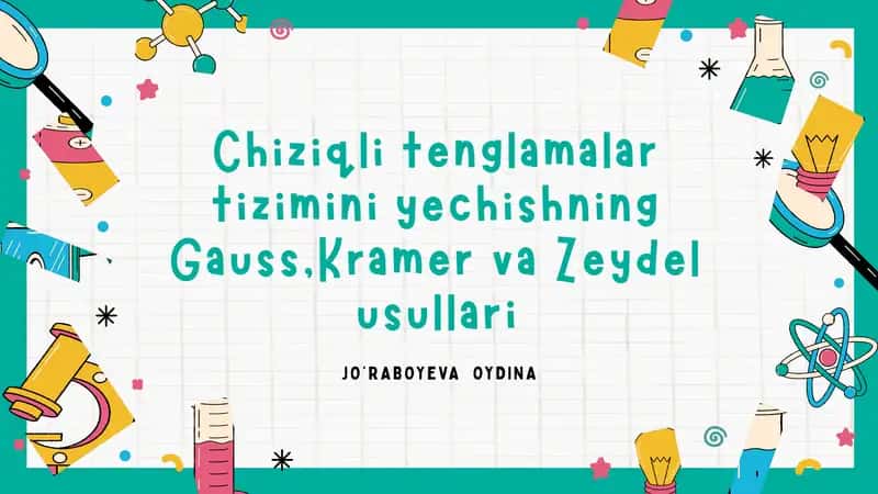 Chiziqli Tenglamalar Sistemasi 1