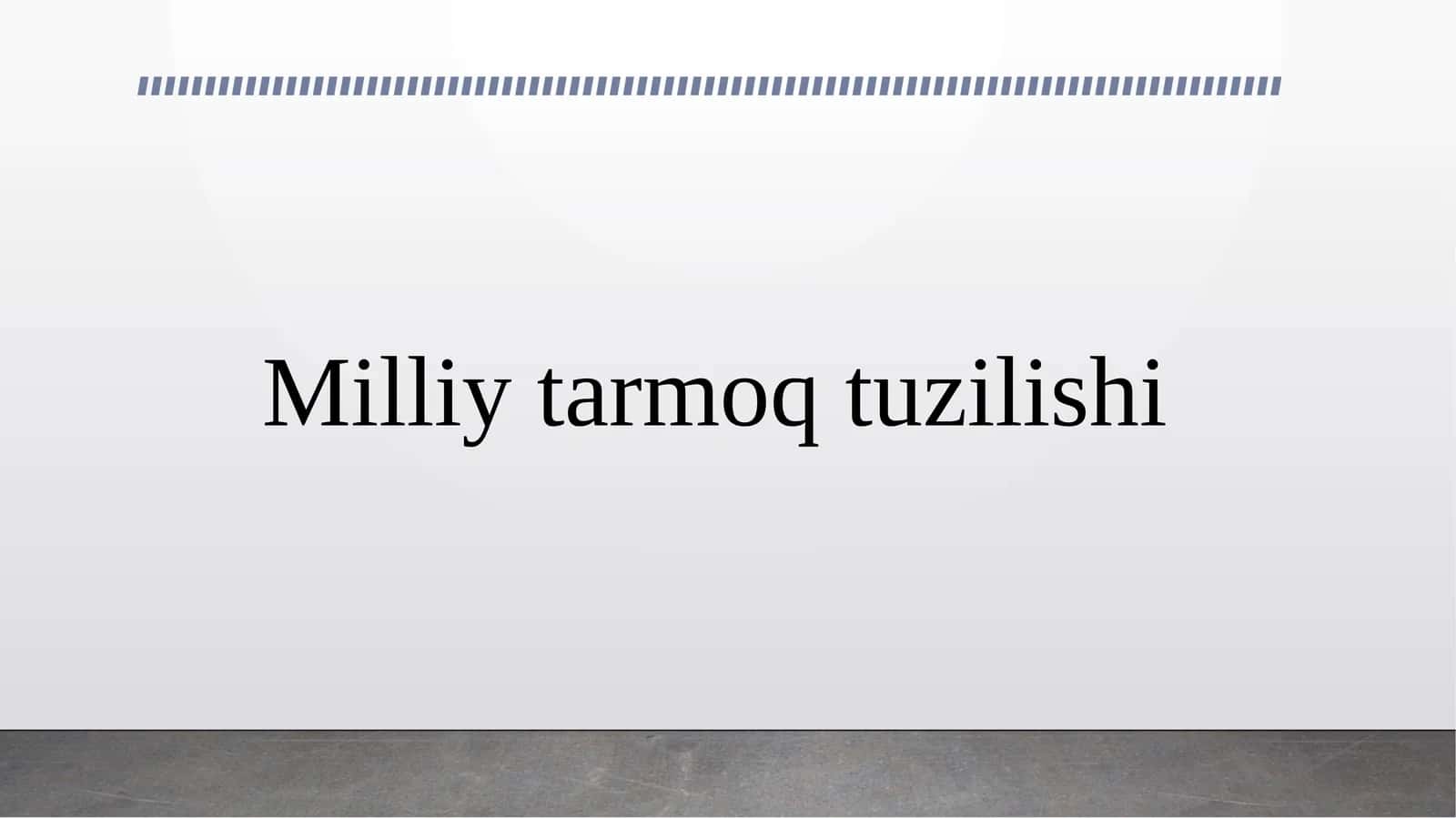 Milliy tarmoq tuzilishi 1