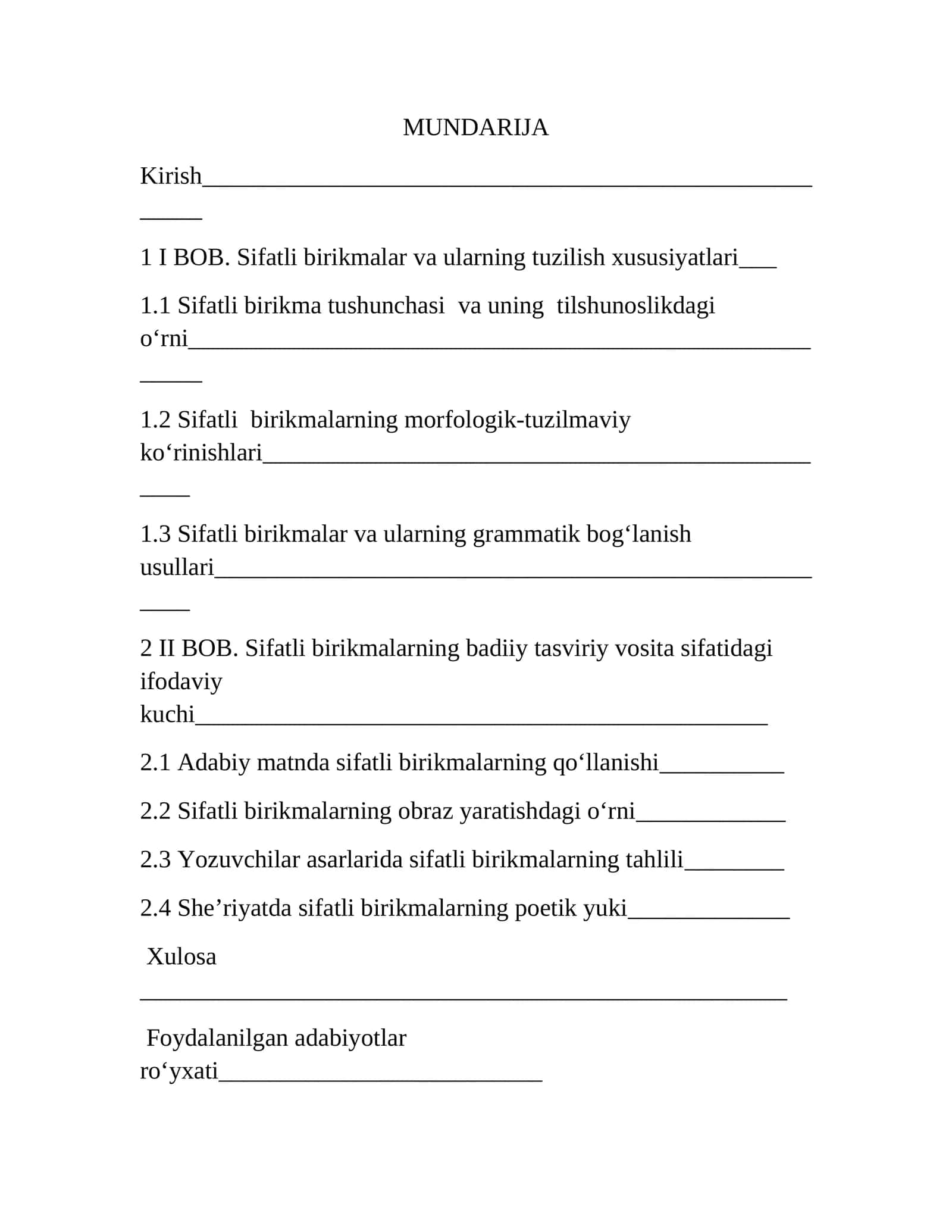 Sifatli birikmalar tushunchasi va ularning tilshunoslikdagi o‘rni 1