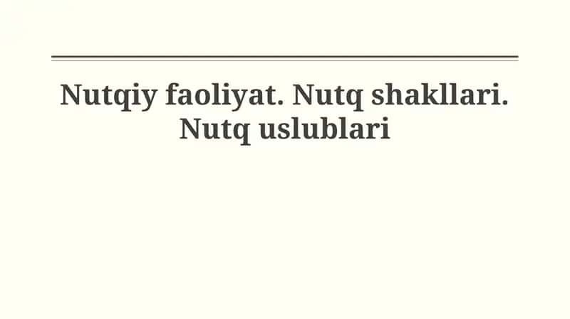 Nutq faoliyati 1