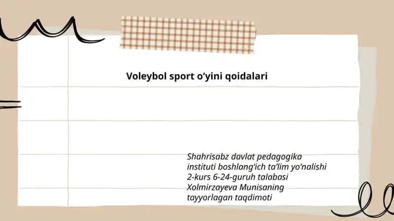 Voleybol sport oʻyini qoidalari 1