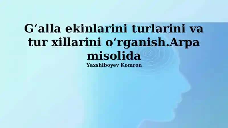 Don ekinlarining turlari va navlari
