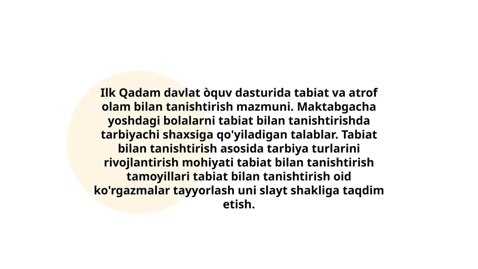 Ilk Qadam davlat òquv dasturi 1