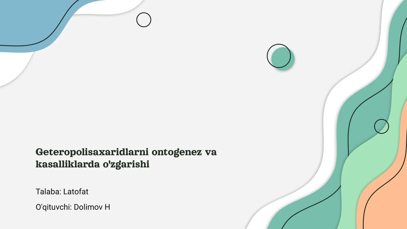 Geteropolisaxaridlarni ontogenez va kasalliklarda o'zgarishi 1