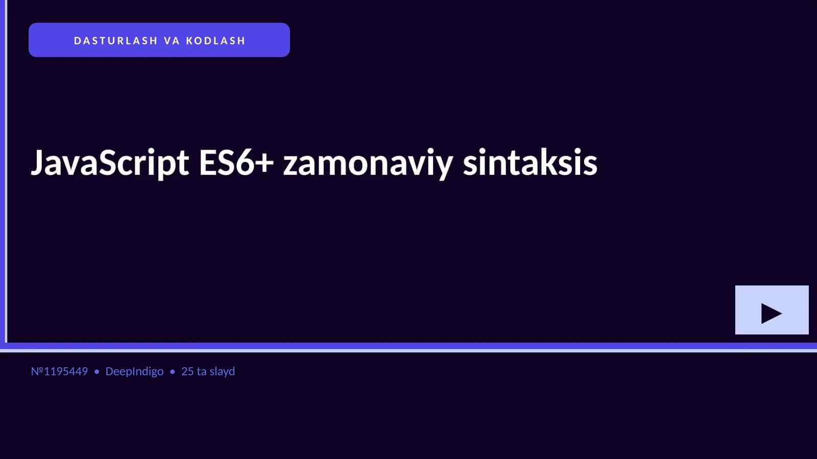 JavaScript ES6+ zamonaviy sintaksis 1