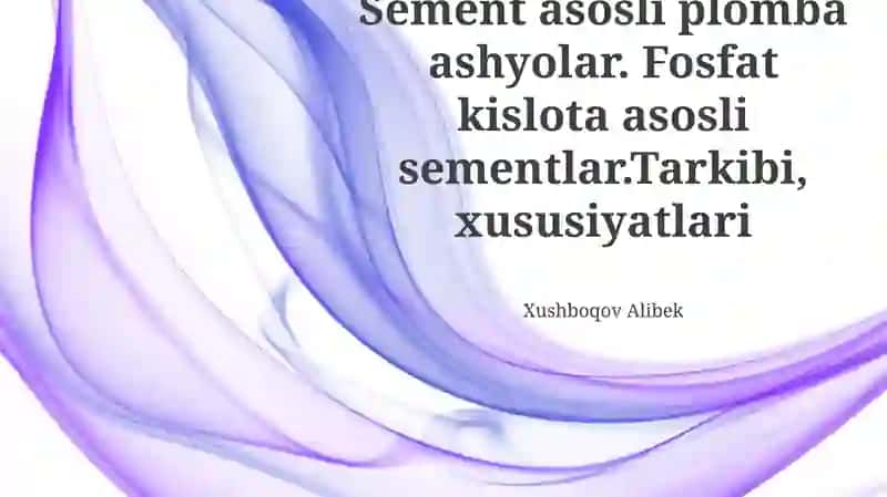 Fosfat kislota asosli sementlar