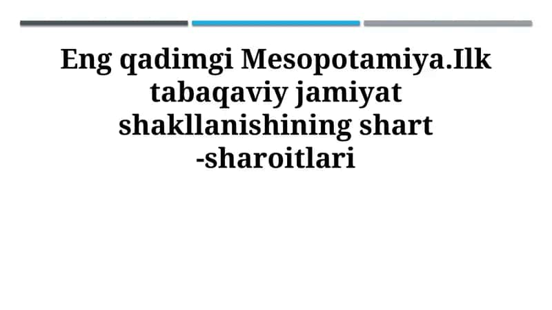 Eng qadimgi Mesopotamiya 1