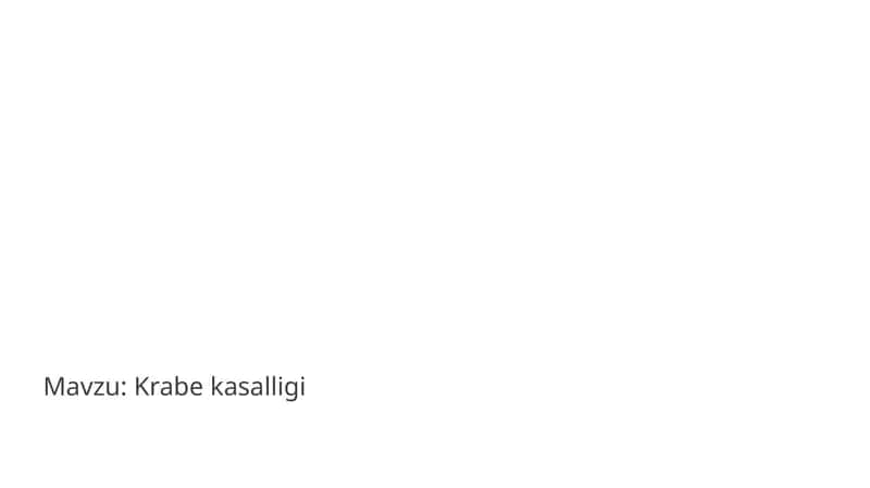 Krabe kasalligi 1