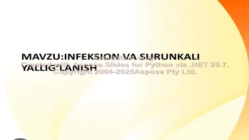 Infeksion va surunkali yallig‘lanishning tibbiy ahamiyati 1
