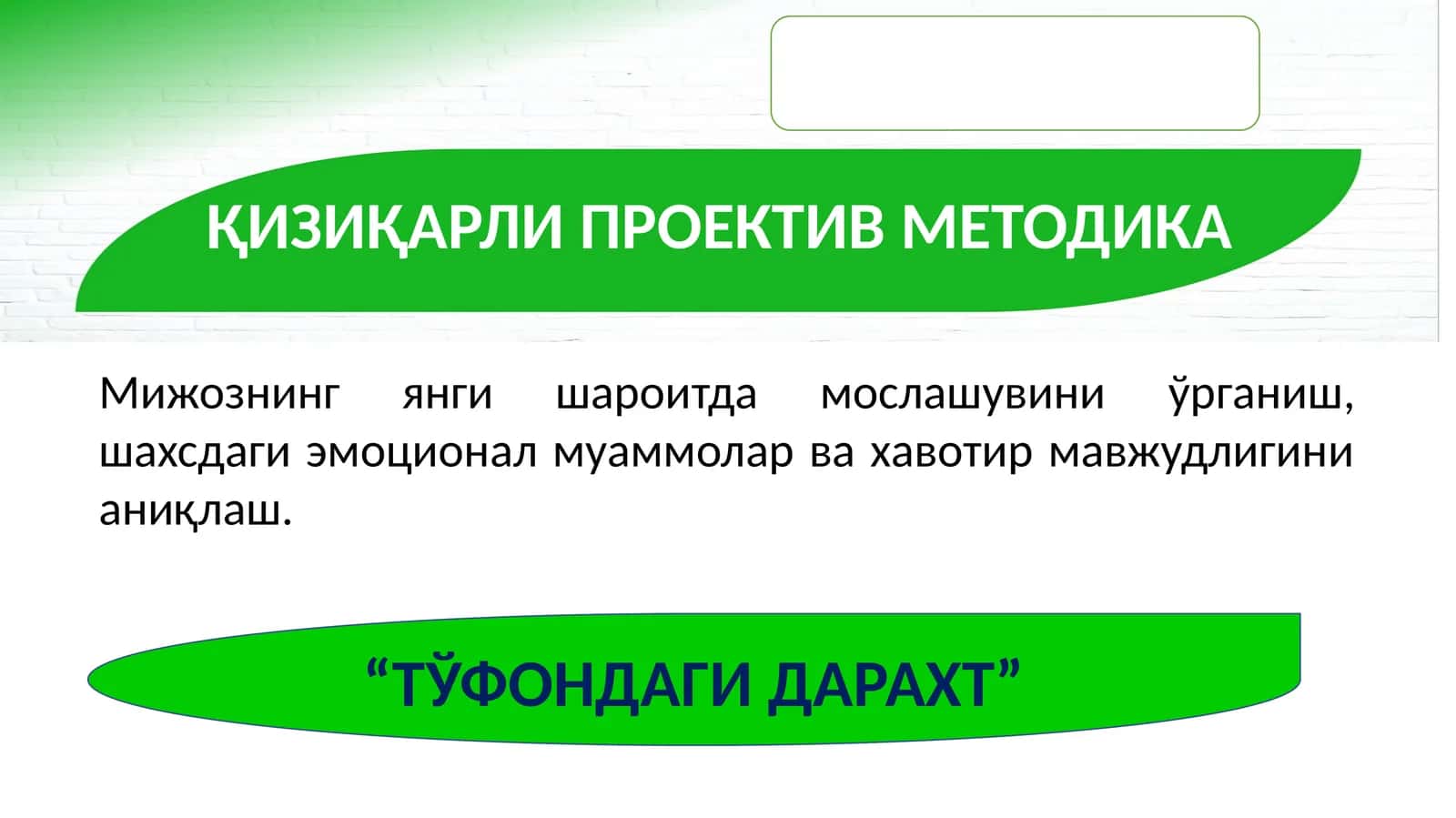 ҚИЗИҚАРЛИ ПРОЕКТИВ МЕТОДИКА 1