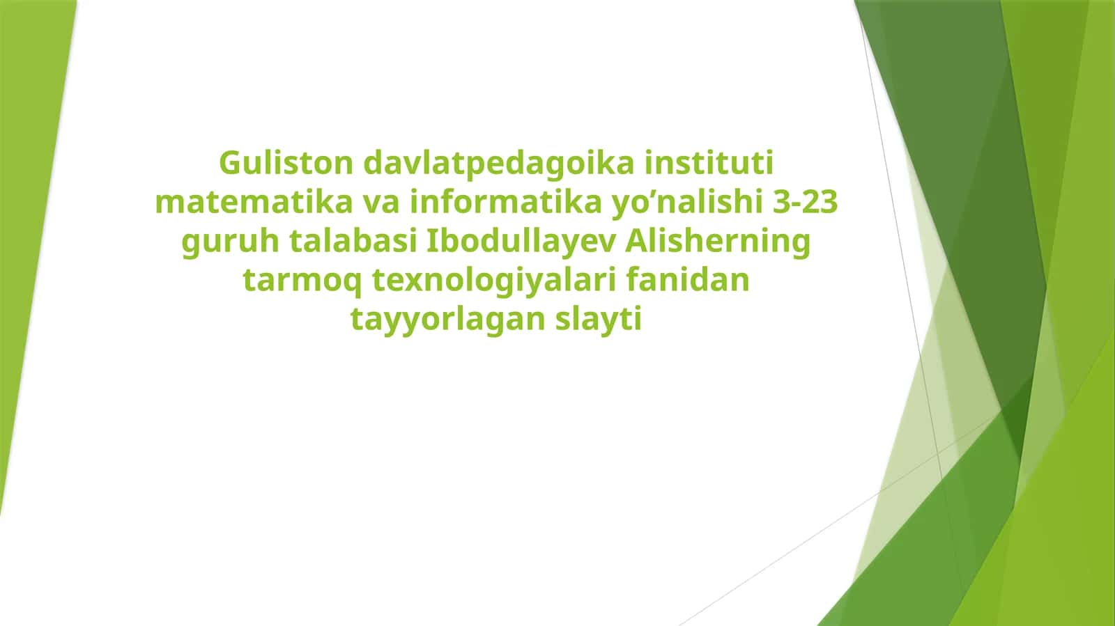 Tarmoq xavfsizligi 1