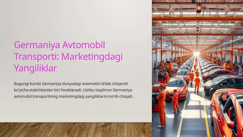 Germaniya Avtomobil Transporti: Marketingdagi Yangiliklar 1