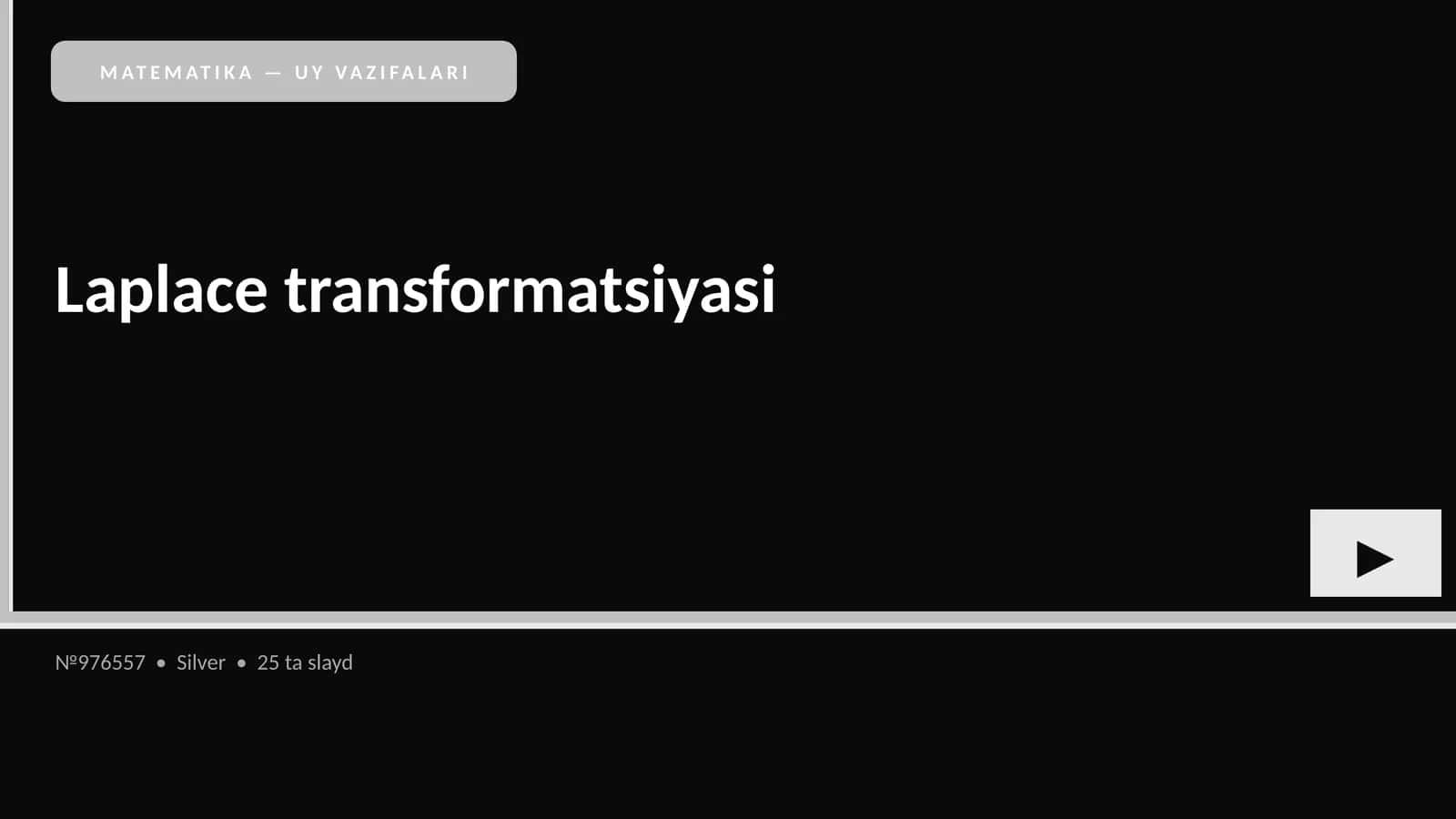 Laplace transformatsiyasi 1