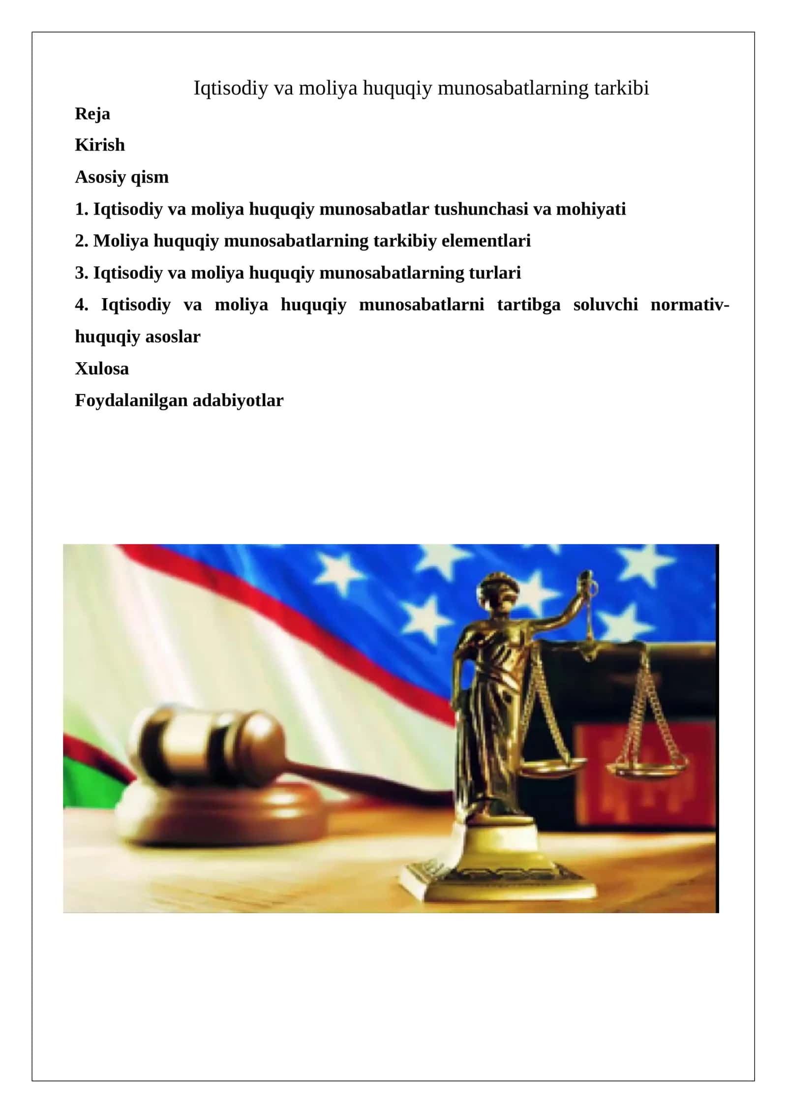 Iqtisodiy va moliya huquqiy munosabatlarning tarkibi 1