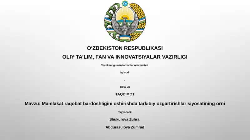 Strukturaviy tuzatish siyosati 1