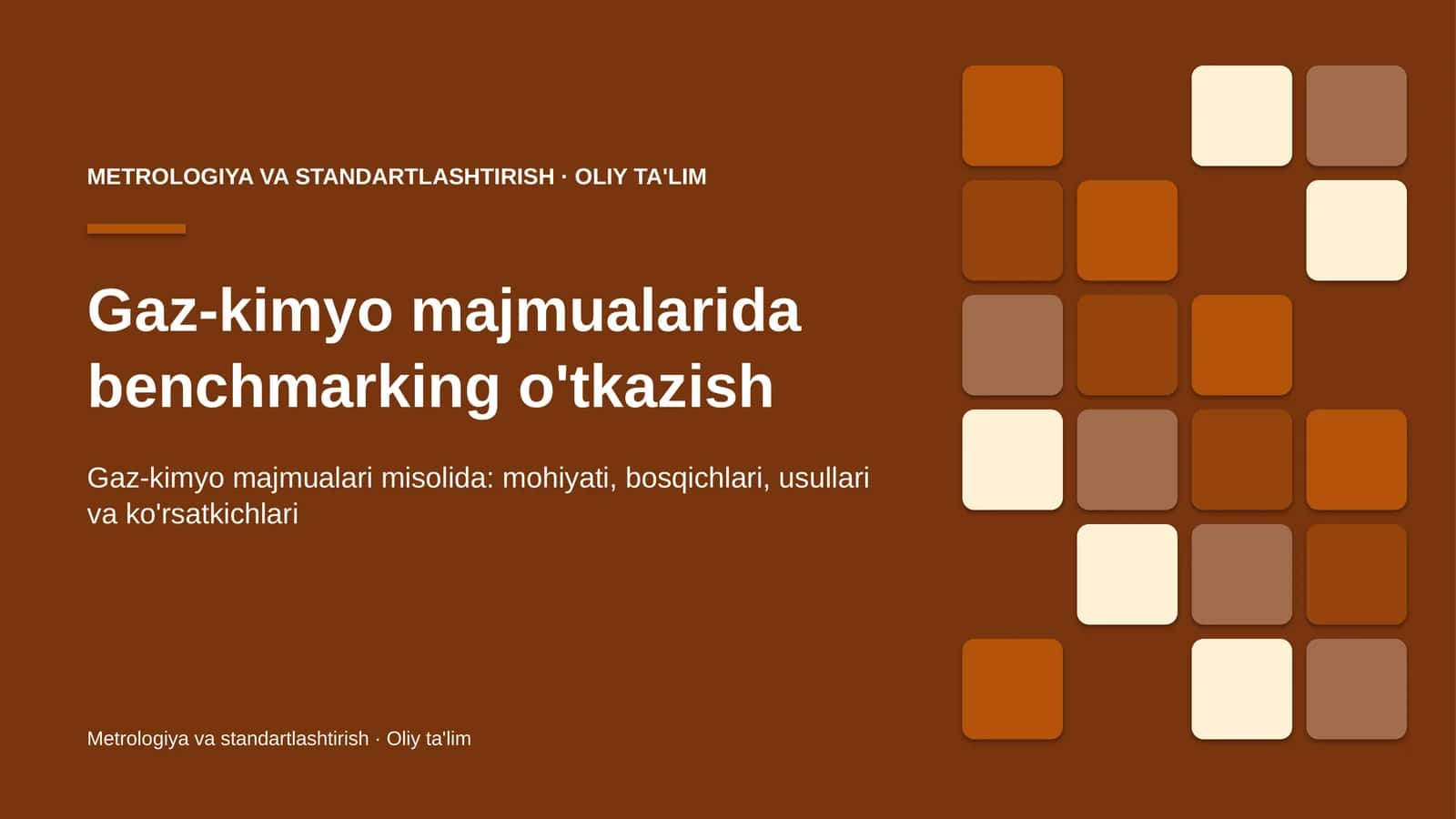 Gaz-kimyo majmualarida benchmarking o'tkazish 1