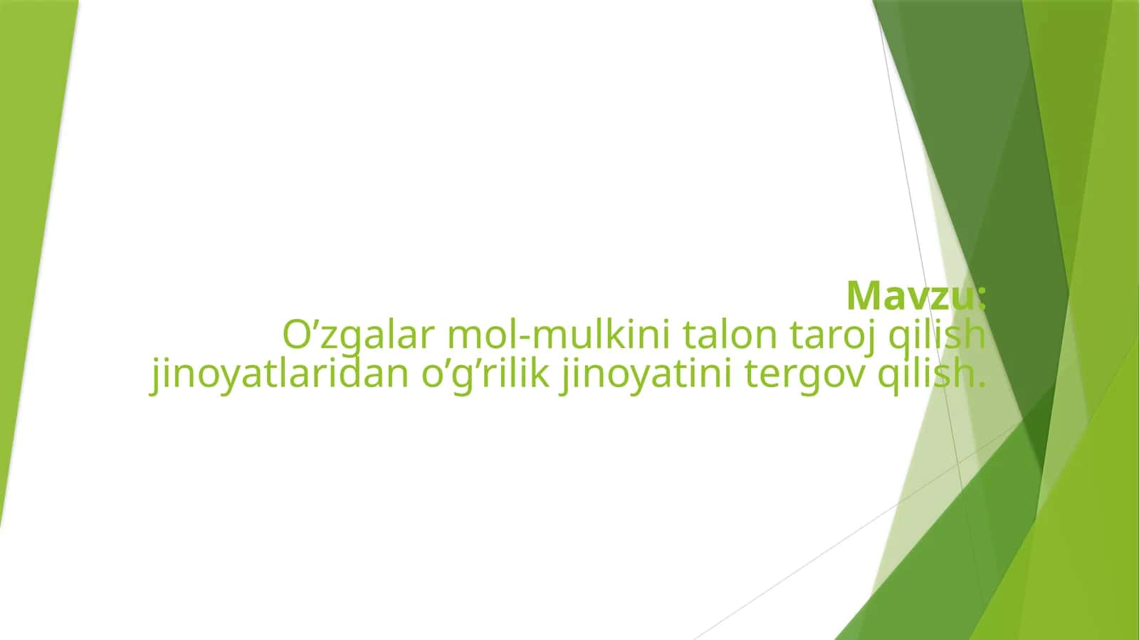 O’g’rilik jinoyatini tergov qilish 1