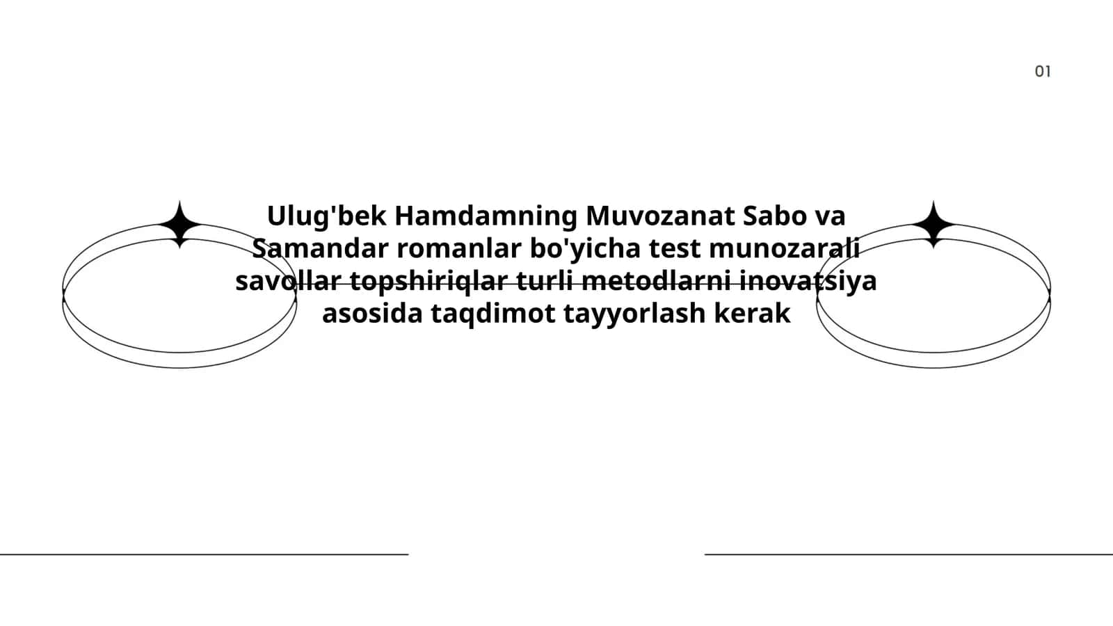 Muvozanat Sabo va Samandar romanlar bo'yicha test munozarali savollar topshiriqlar 1
