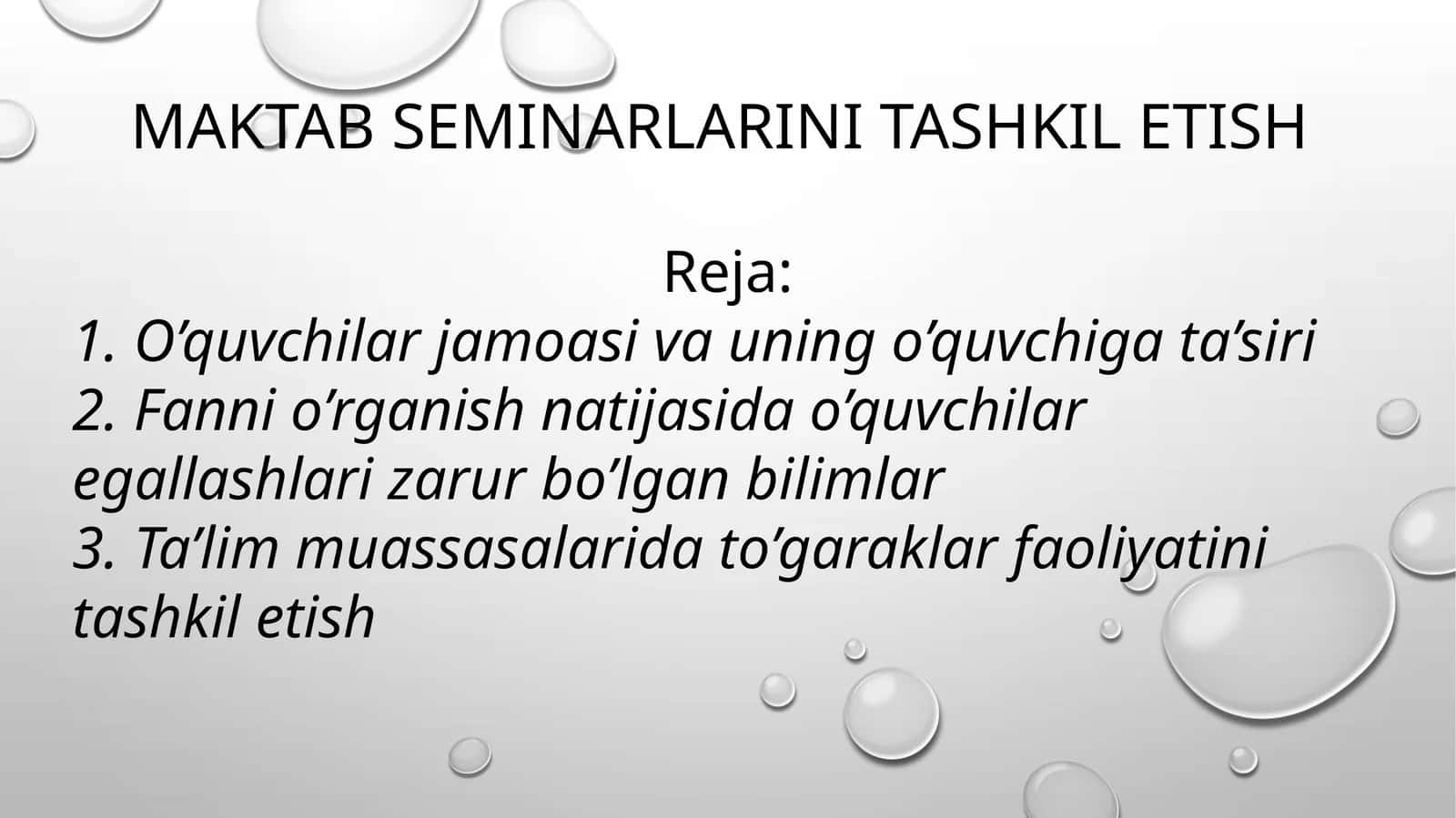 MAKTAB SEMINARLARINI TASHKIL ETISH 1