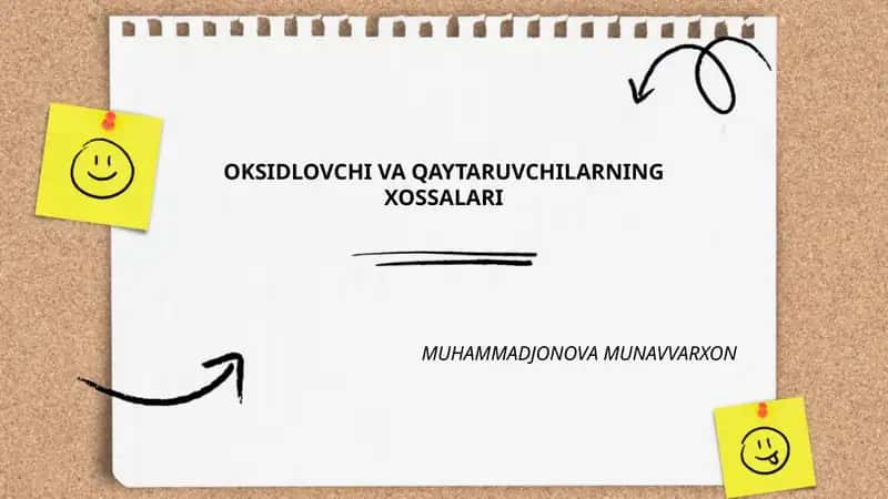 Oksidlovchi va qaytaruvchilarning Xossalari 1