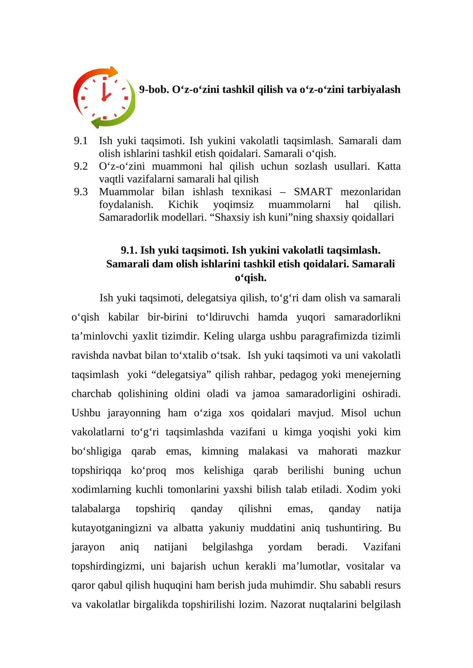 O'Z O'ZINI TARBIYALASH Mustaqil ish 1