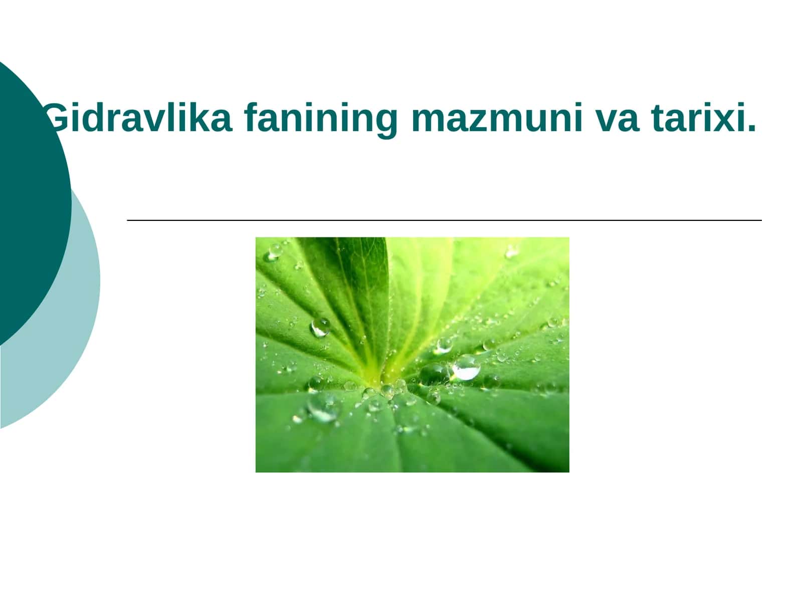 Gidravlika fanining mazmuni va tarixi 1