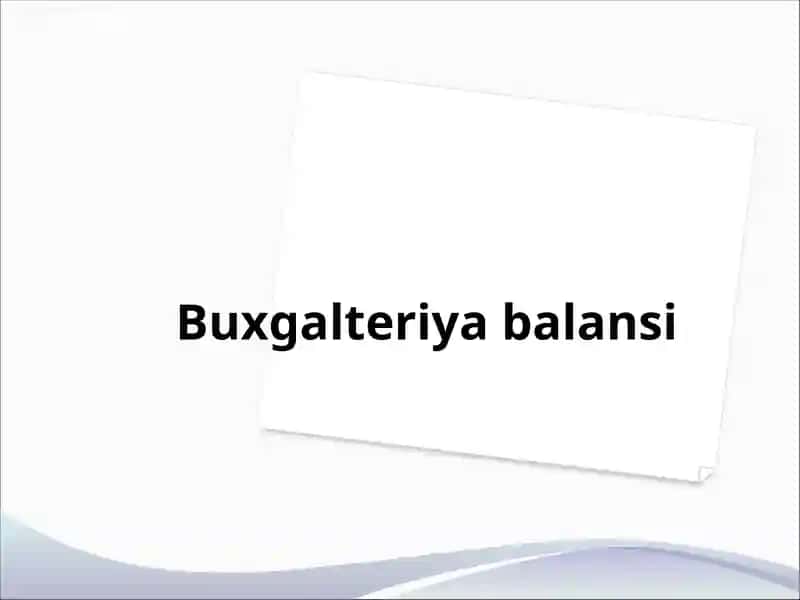 Buxgalteriya balansi