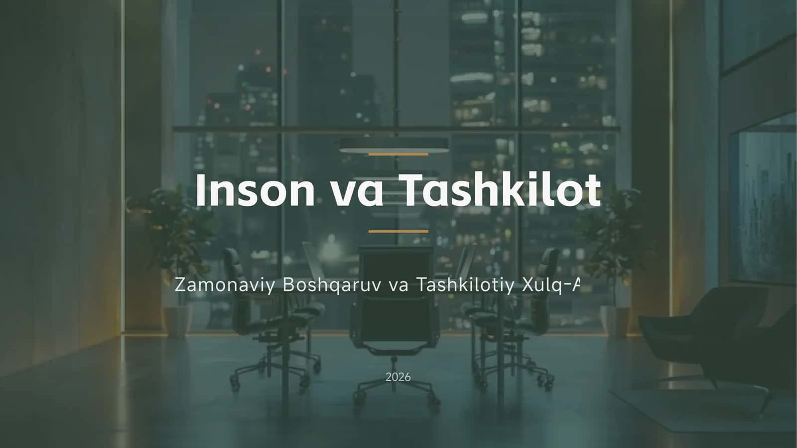 Inson va Tashkilot 1