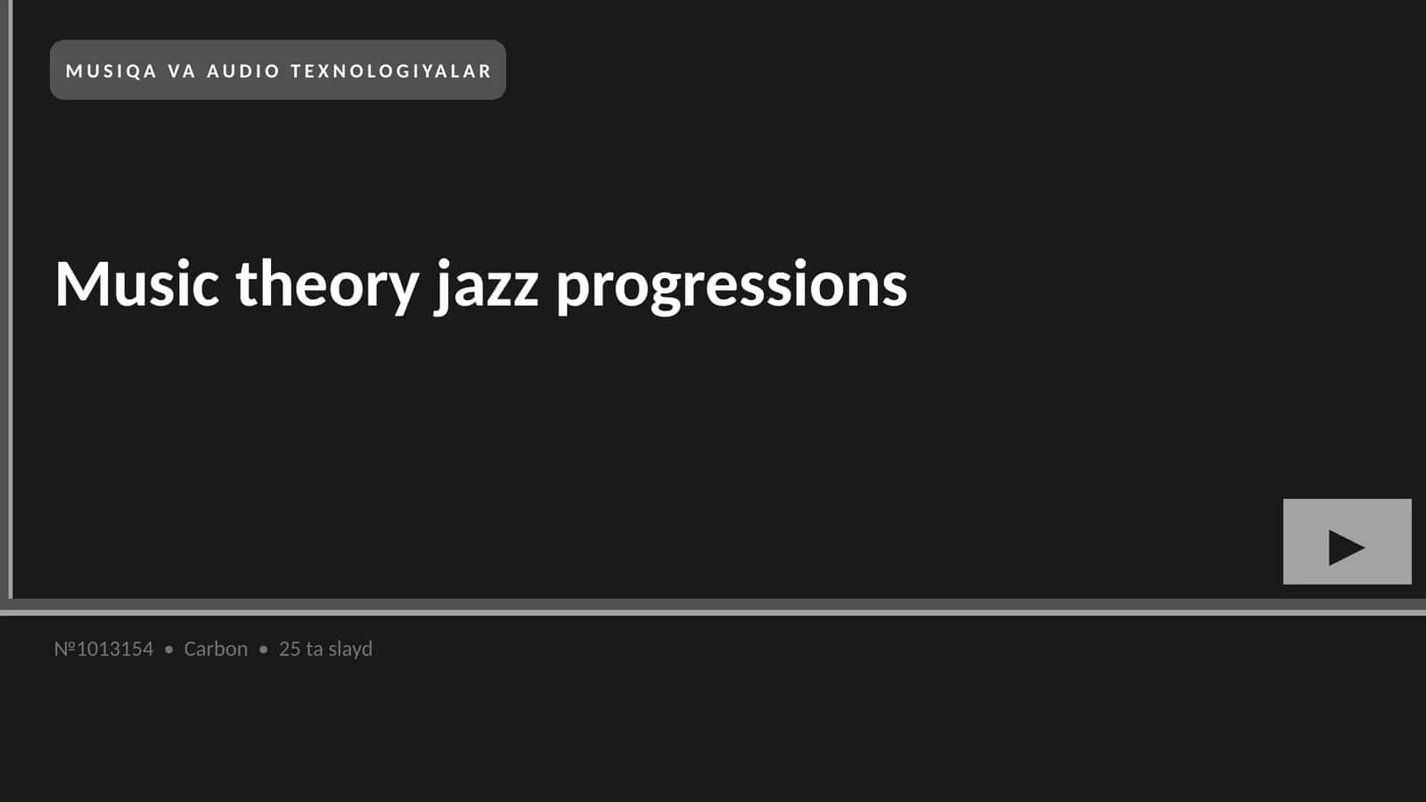 MUSIC THEORY JAZZ PROGRESSIONS 1