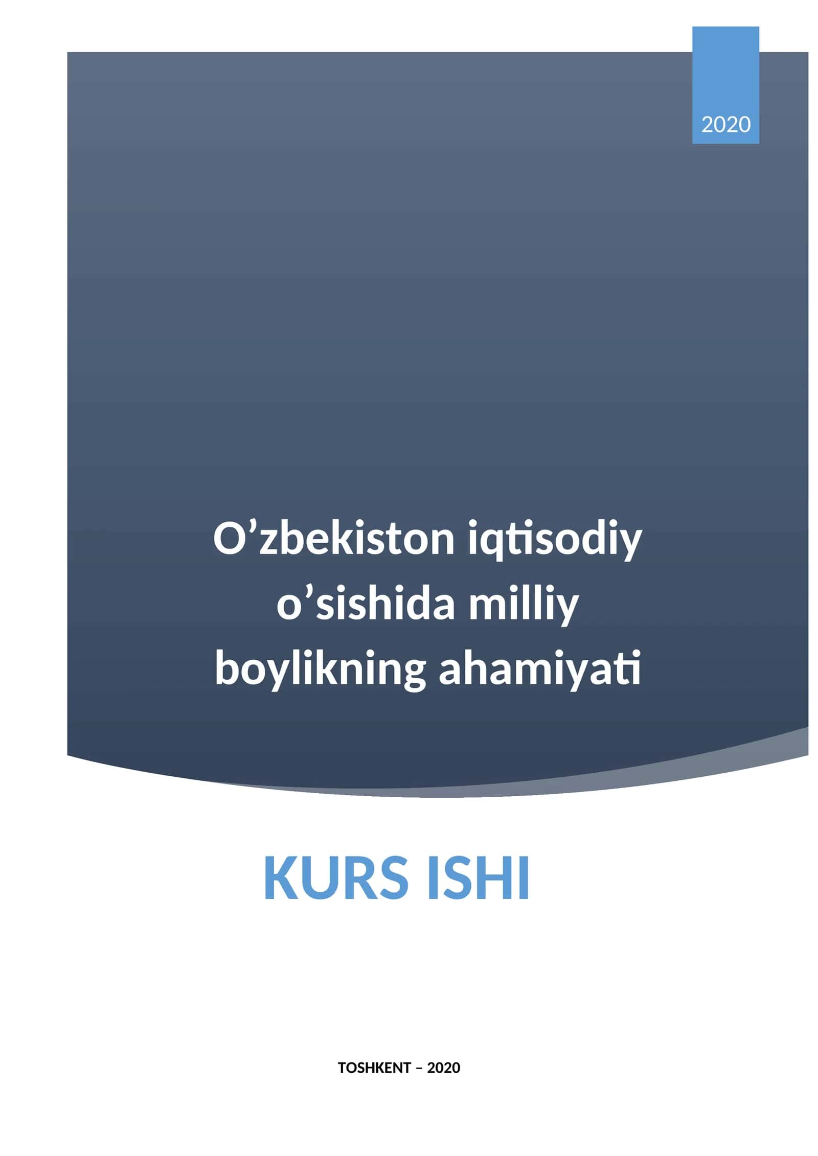 Kurs ishi mavzusining dolzarbligi 1