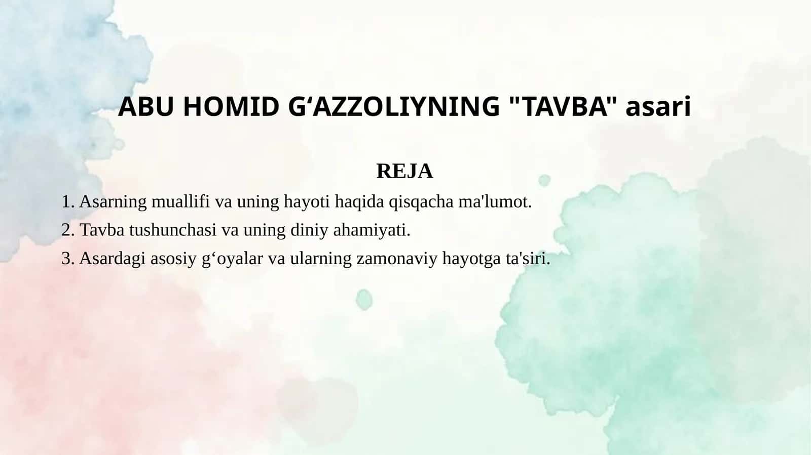 ABU HOMID GʻAZZOLIYNING  TAVBA asari 1