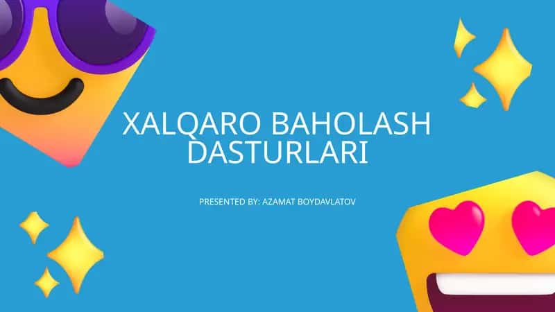 Xalqaro baholash dasturlari 1