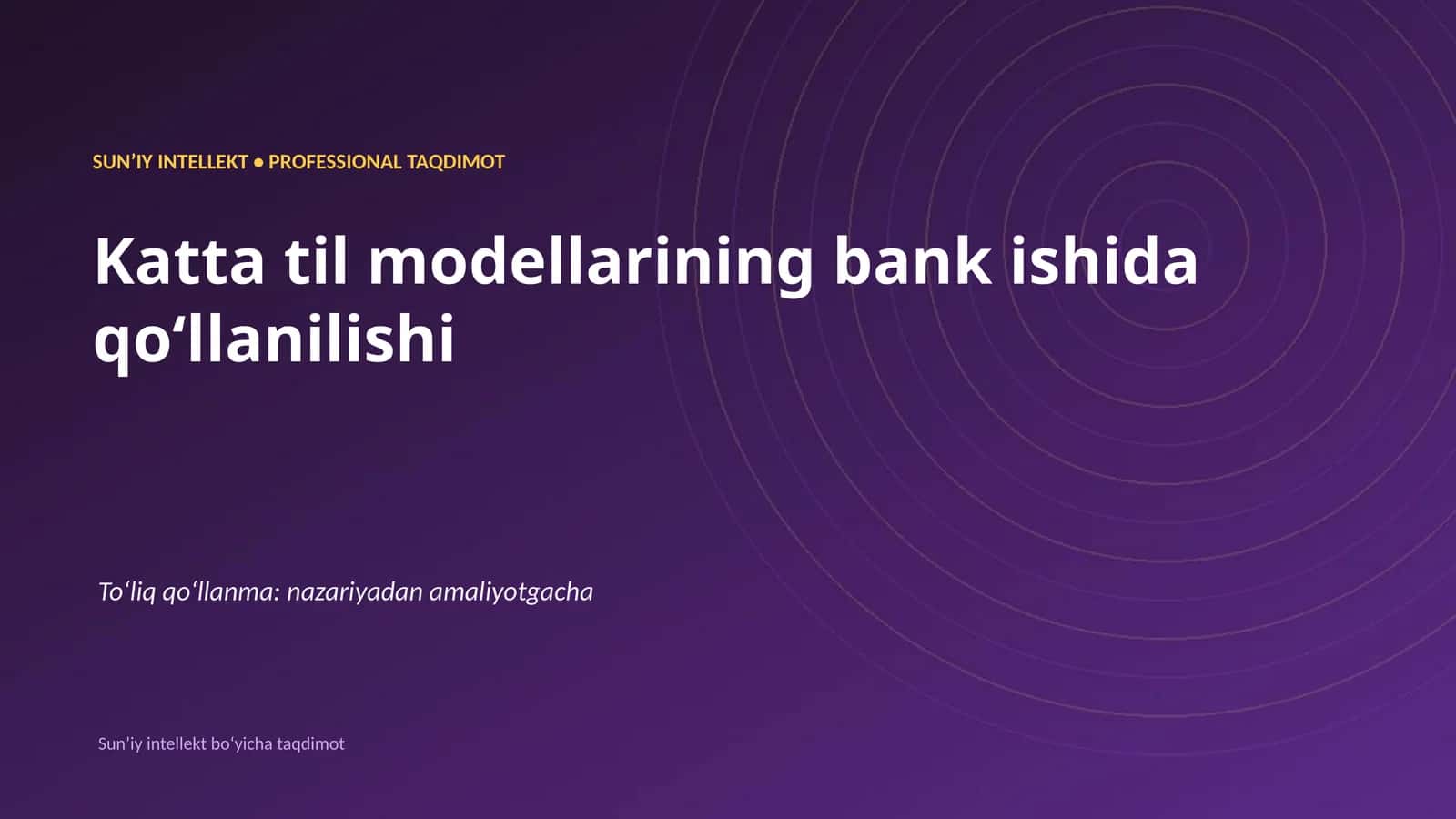 Katta til modellarining bank ishida qoʻllanilishi 1