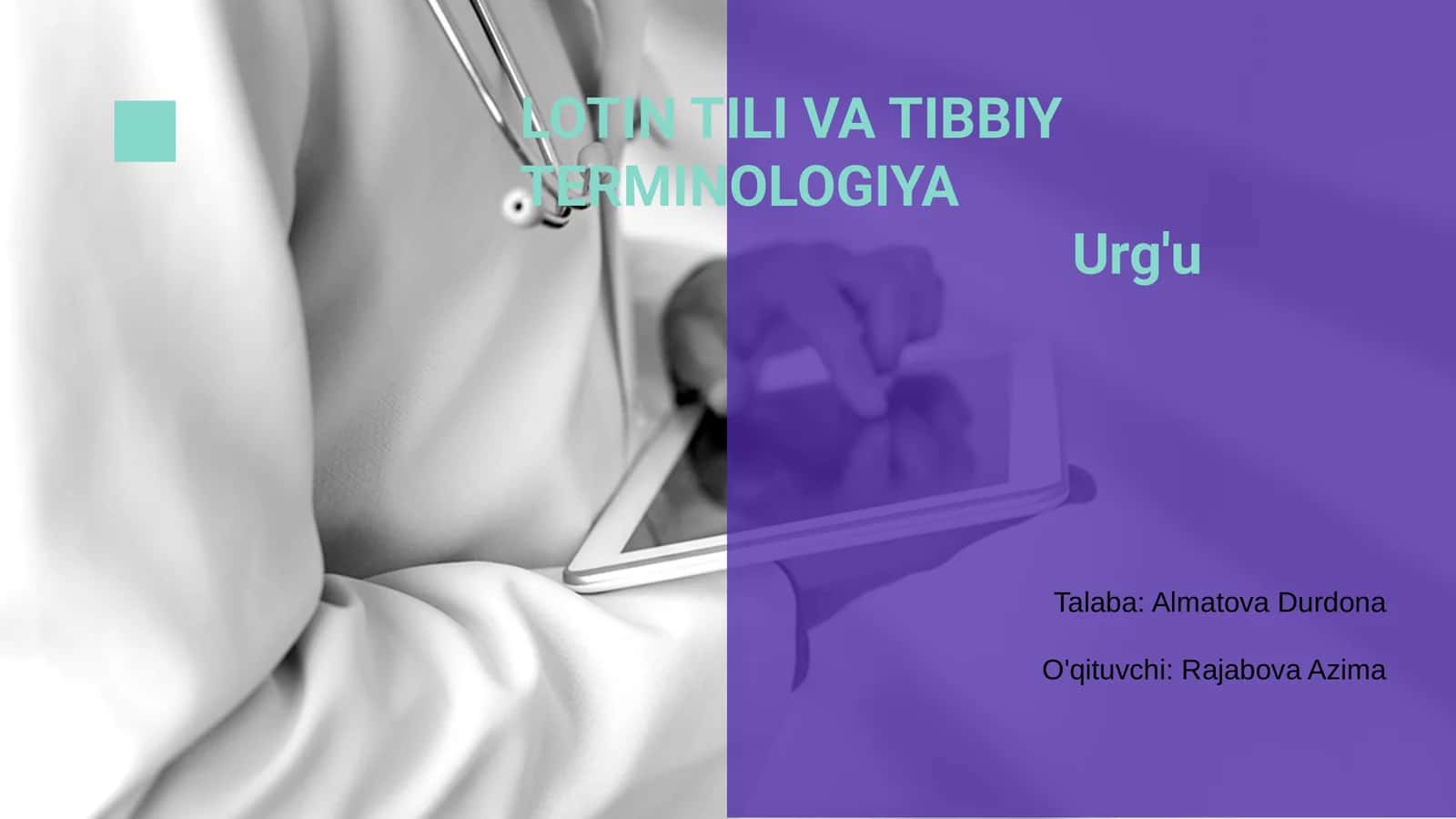 LOTIN TILI VA TIBBIY TERMINOLOGIYA 1