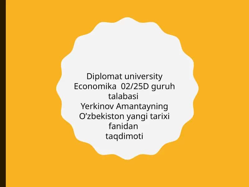 O‘zbekiston yangi tarixi fanidan taqdimoti 1