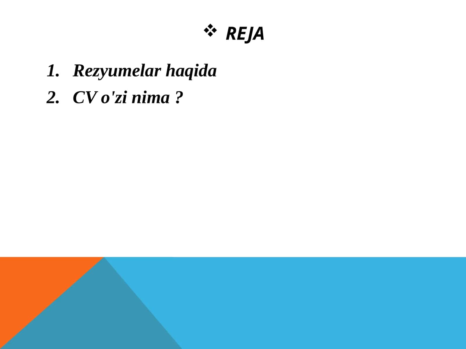 Rezyumelar haqida 1
