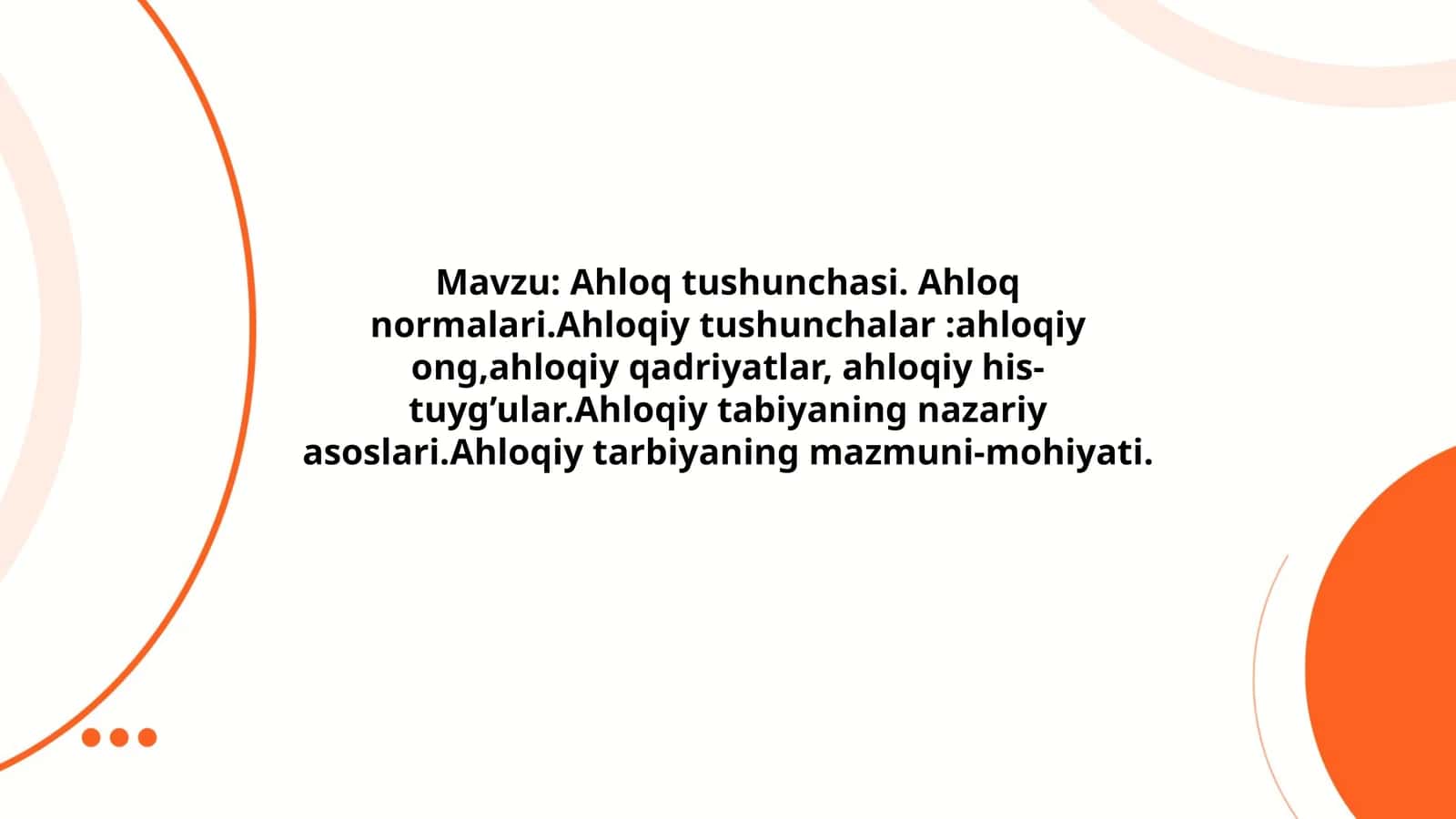 Ahloq Tushunchasi 1