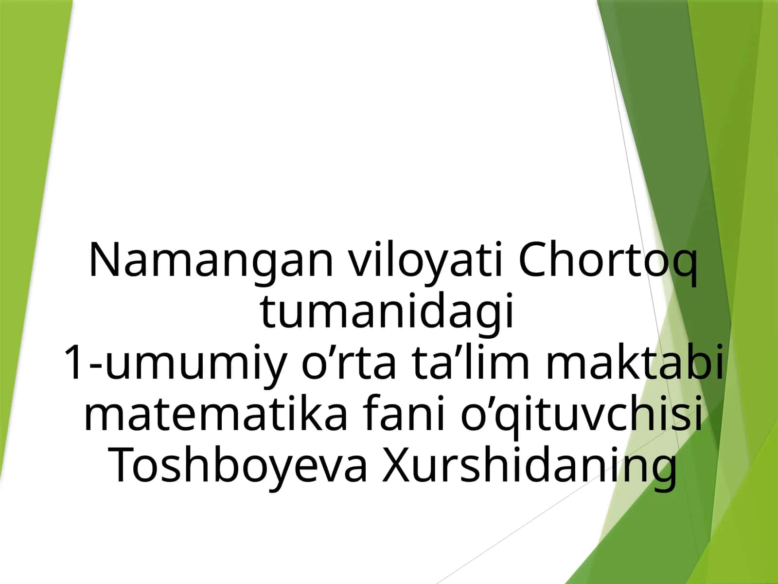 Matematika fanidan slayd 1
