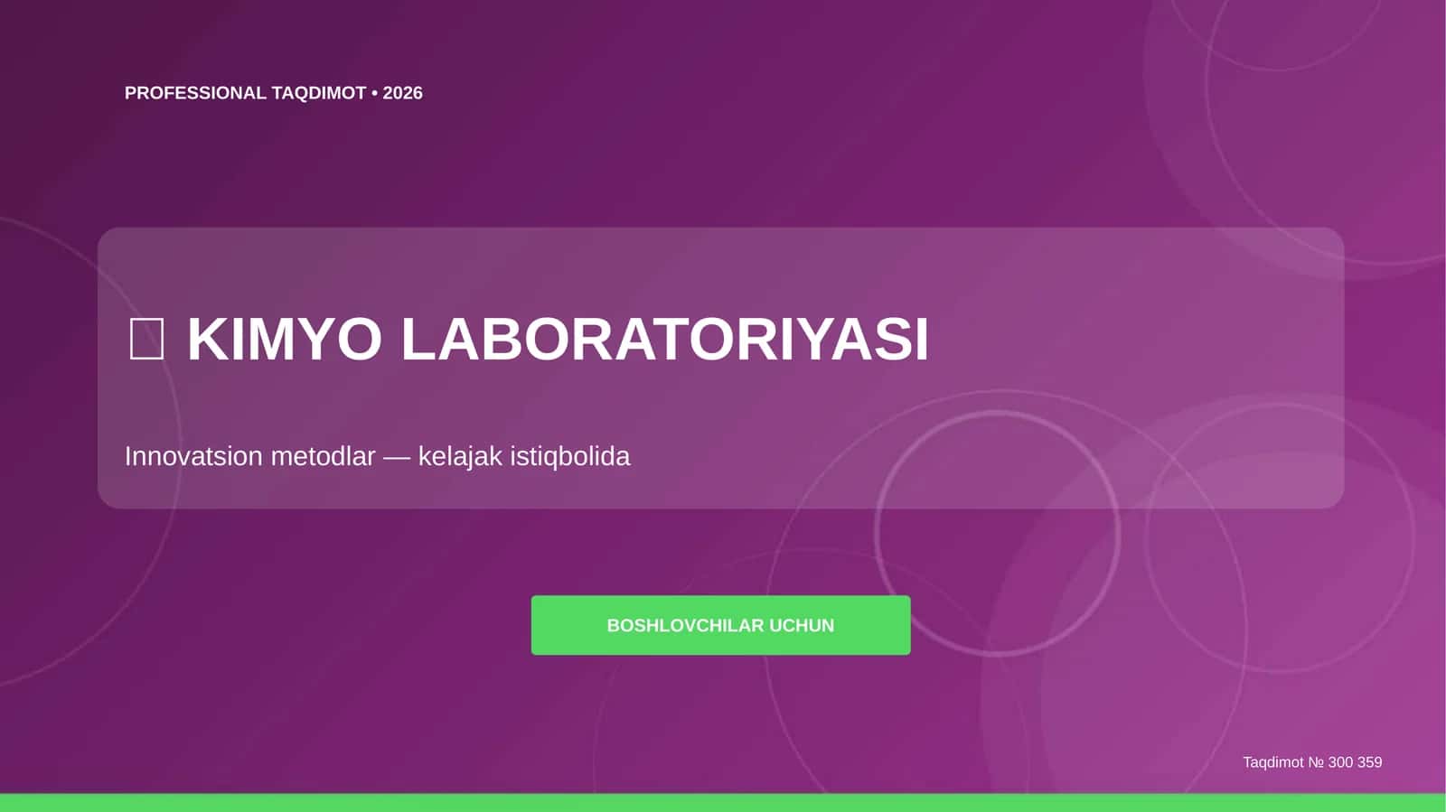 Kimyo Laboratoriyasi: Innovatsion Metodlar 1