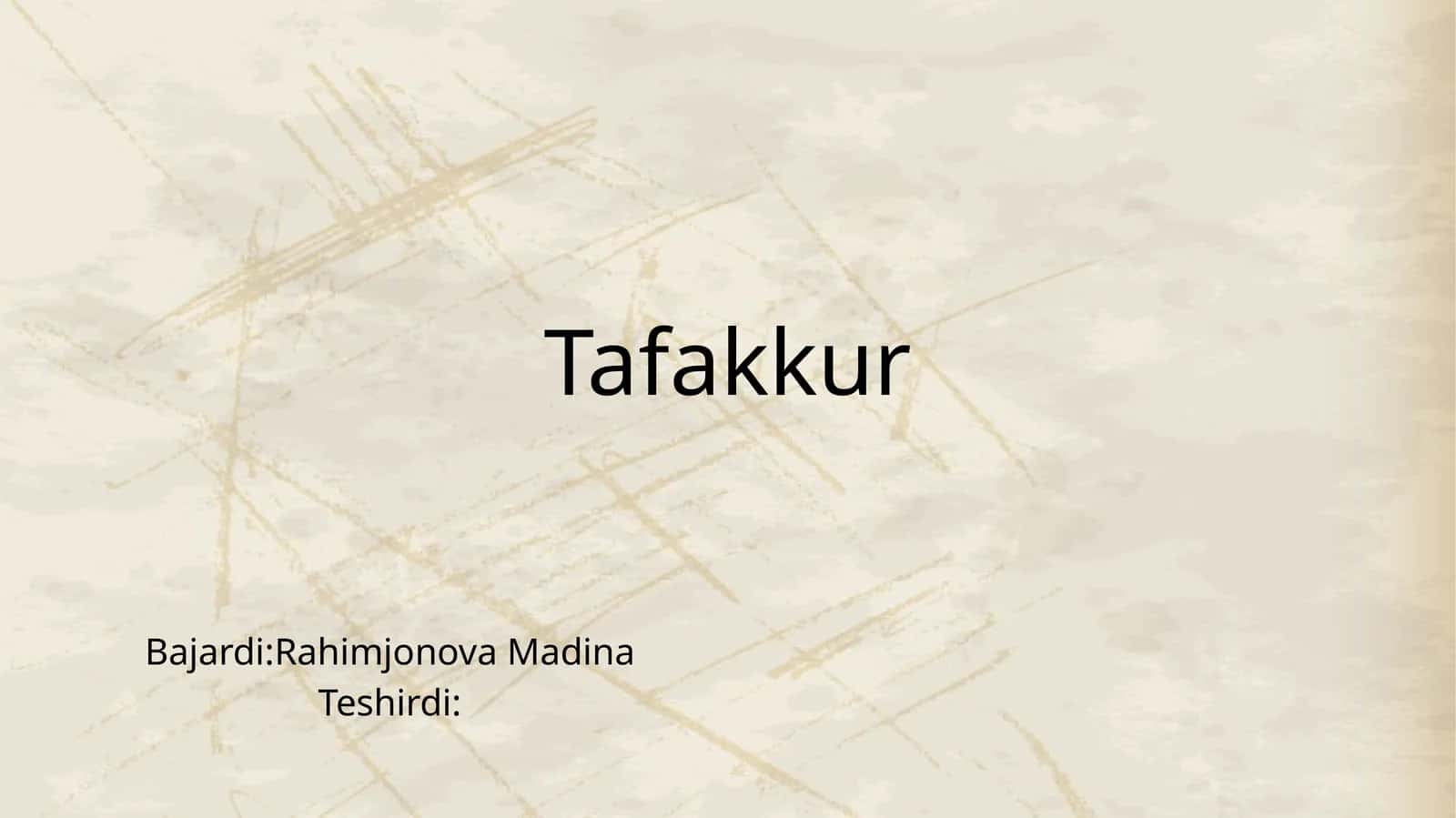 Tafakkur 1