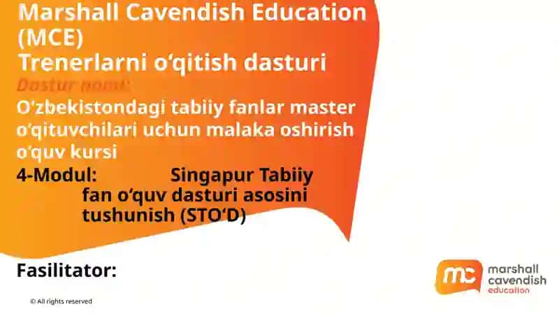 Singapur Tabiiy fan o‘quv dasturi asosini tushunish (STO‘D)