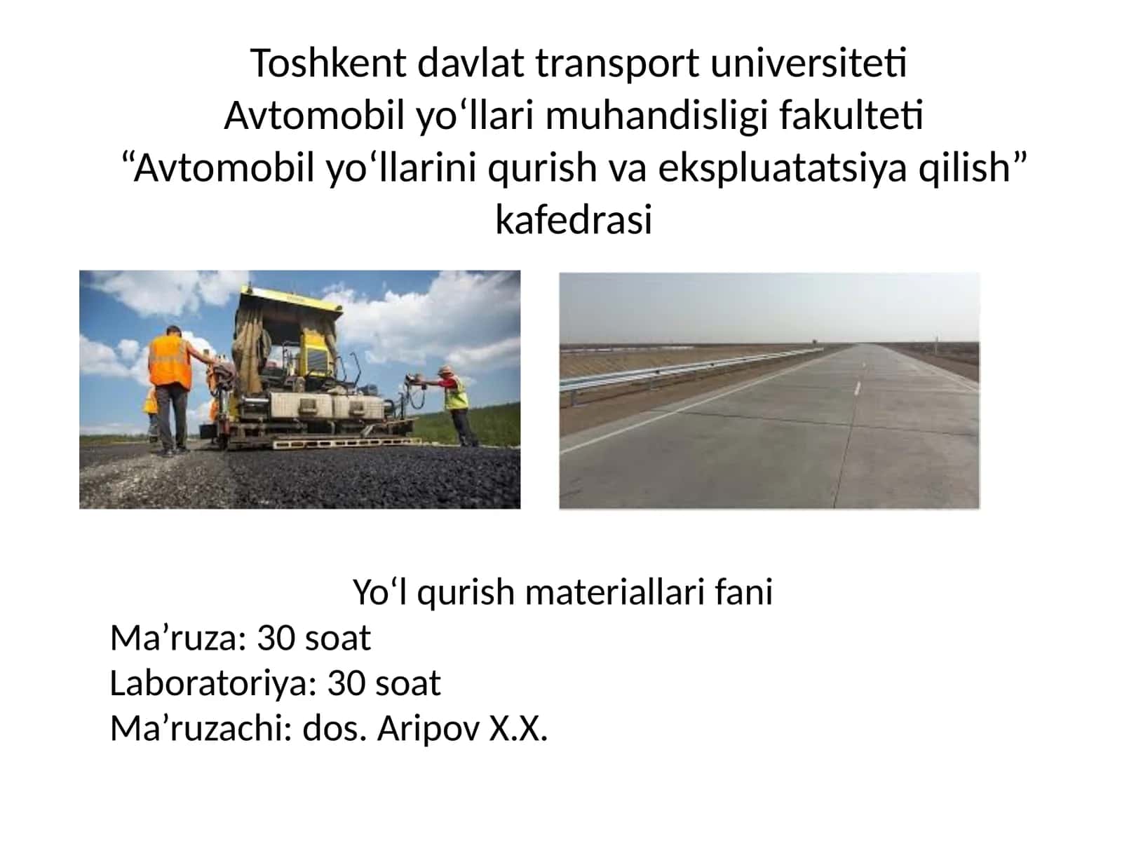 Yo‘l qurish materiallari 1