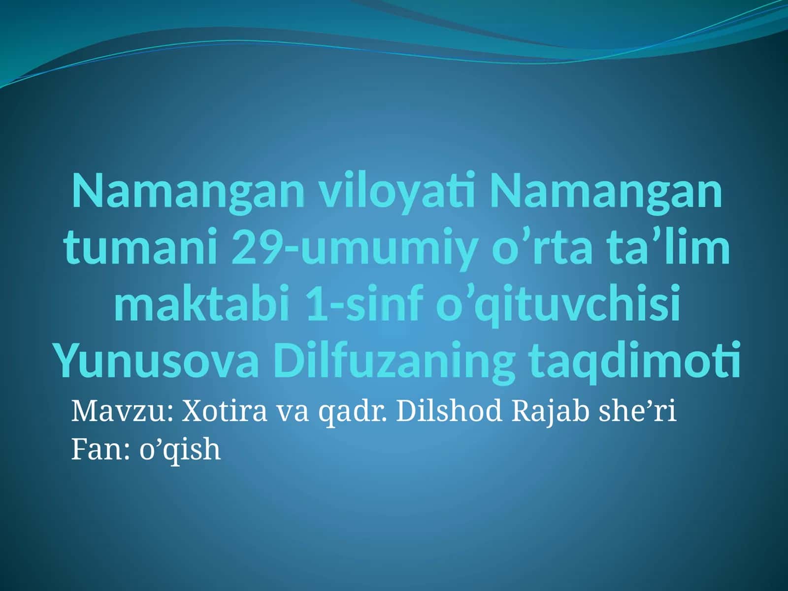 Xotiravaqadr. Dilshod Rajab sherlari 1