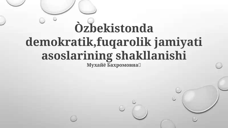 Fuqarolik Jamiyatining Tashkilati va Demokratik Istirok 1